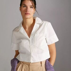 Maeve Poplin Cropped Blouse size Medium